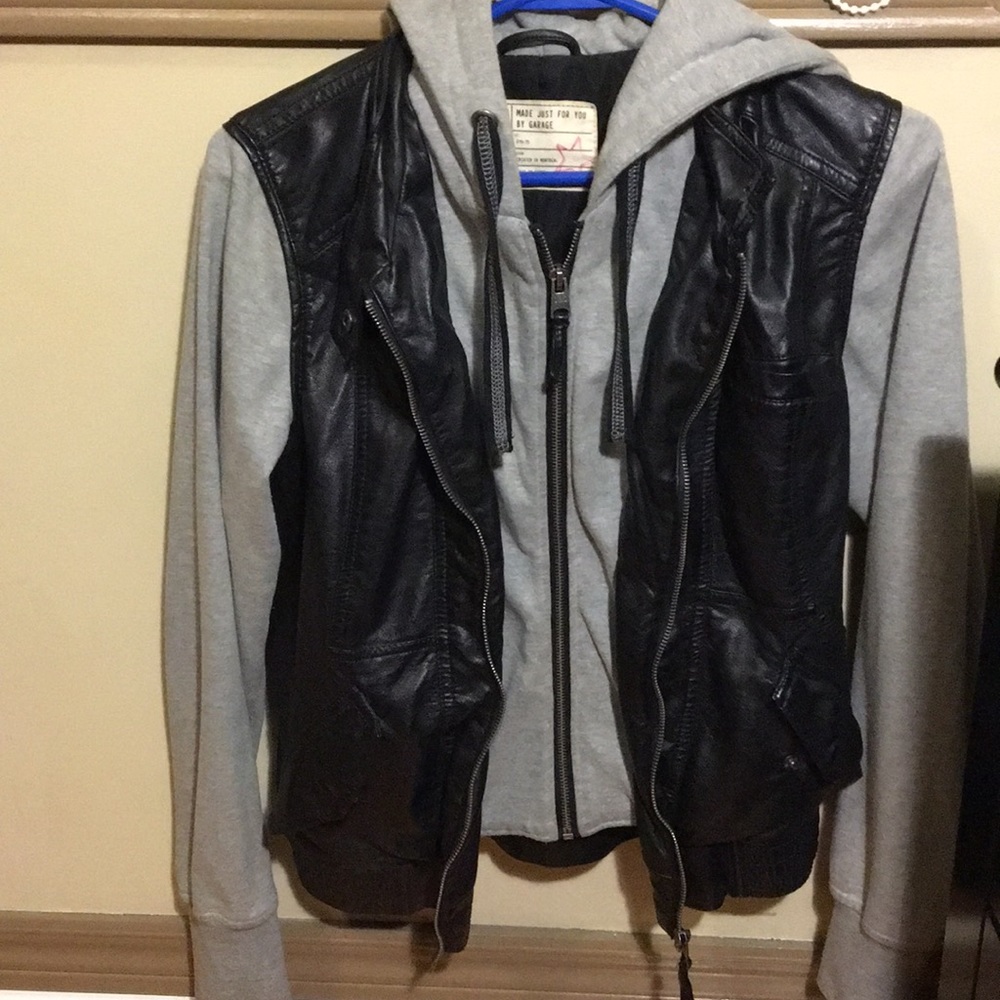Garage Zip-up Hoodie/Jacket W/Leather